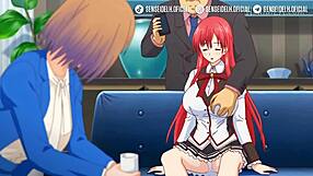 Beautiful anime with ahegao and big tits, big cock and anal sex