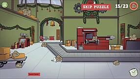 3D Christmas game with busty teens and big tits