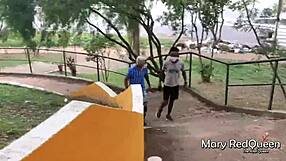 wife caught masturbating in public, deepthroats big cocks