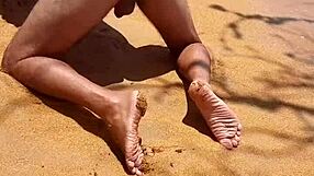 Hot latina shemale Ladysilva goes wild at the beach