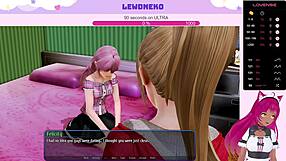 3D animated Vtuber LewdNeko in a bondage-filled Harem Hotel adventure