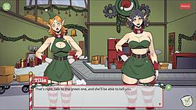 3D Christmas game with busty teens and big tits