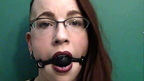 hey, check my dark lipstick and drooling ballgag with intense eye contact