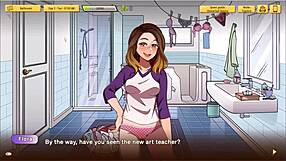 Anime and cartoon adult video with a beautiful woman with large breasts
