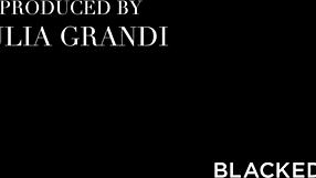 Beautiful brunette gets cock in deep throat and fuck from blacked BBC