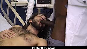 Doctor's office threesome with big cock and cum shots
