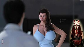 See-through bra-clad gamer girl in Apocalust 9 game