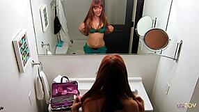 Blonde Lesbian Bombshell Visits Redhead’s Apartment for Intense Night of Fucking