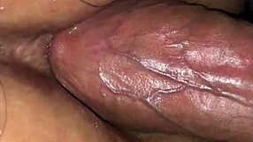 Close up and hardcore scene of a homemade amateur porn with a creampie ending