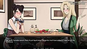 Naruto Kunoichi Trainer Tsunade And Tenten Handjob Footjob In Public, Wow!
