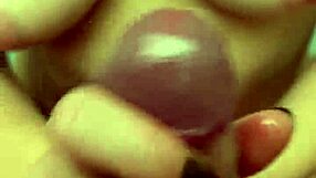 A handjob and balls massage with a hand job from a curvaceous and thick woman