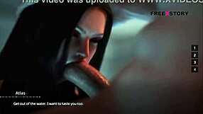 3D animated game of hot lesbian action in a pool