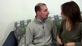 Married couple enjoys deep throat and facial with lesbian threesome
