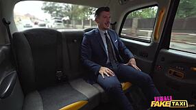 hey, this fake taxi driver bangs her passenger