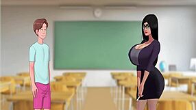 Big tits and hard cock in anime blowjob sex video