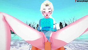 Elsa's wild Xmas Eve adventure in frozen hentai POV