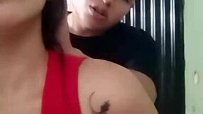 Hardcore scene with a beautiful brunette teen on a live broadcast