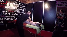 Special sex coach Ana Frame gives an erotic massage with a happy ending