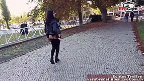 German MILF caught in public for some hardcore street action