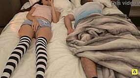 I used my stepfather’s phone to pleasure myself while laying next to him on the bed