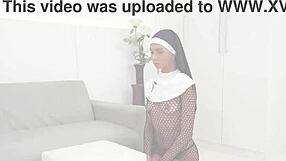 Blasphemous nun gets fucked by two huge cocks intensely