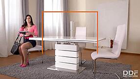 Hot European secretary Nekane gets hardcore office fuck