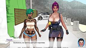 Cartoon MILF in stilettos, divine heel action