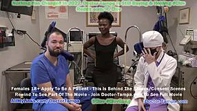 First time black beauty gets her pussy probed by a gynecologist