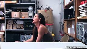 British MILF gets naughty in the office and shop