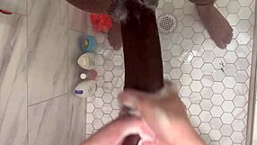 sexy 18yo stepdaughter jerks black stepdad’s huge cock clean