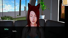 Beautiful anime Redhead in hot erotic game action
