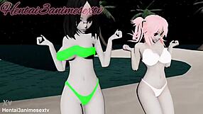 3D animated hentai with stepmoms and their friend dancing