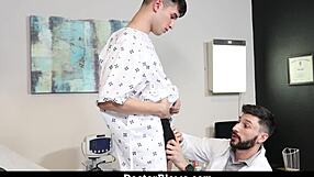 Young and innocent looking boy gets a medical examination that includes oral sex