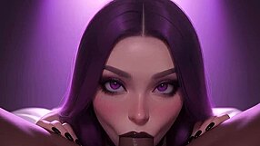 Goth girl gets her mouth filled with cum in POV