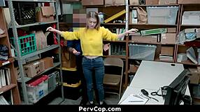 Hardcore teen shoplifter punished with a striptease by cop