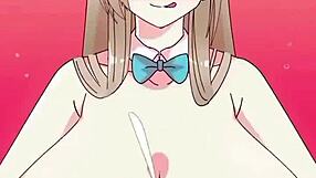 Titty fuck and cumshot: Perfect paizuri boob job 2D hentai