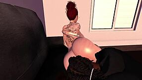 Interracial passion on a couch: black man and redhead
