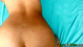 Small boobed amateur gets first time cumshot in POV