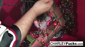 Charley Chase gets some Christmas cock in her mouth and vagina