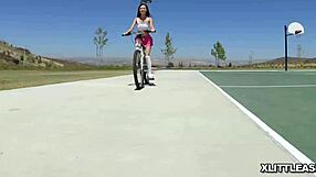 Petite teens riding big cock and bouncing their pussies