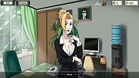 Blonde bombshell fights in Naruto-style anime hentai movie