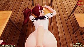 Cartoon hentai featuring hot squirting scenes and muff diving action
