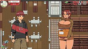 Public library handjob action in taboo hentai game