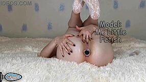 Petite 19-year-old's naughty anal play and puffy pussy lips