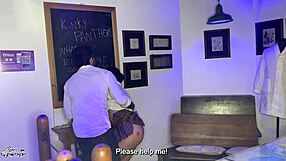 Petite student gets rough and tumble gang bang treatment