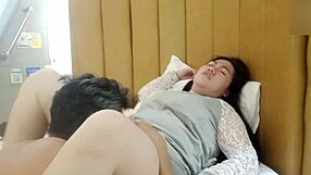 Asian and blonde couple’s private moment captured by hidden camera