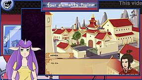 Small-boobed blonde gets monster cock in this animated game