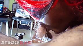 A very messy oral sex scene with a lot of gagging and swallowing