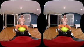 VR experience of naughty America’s big tits and bubble ass in the gym