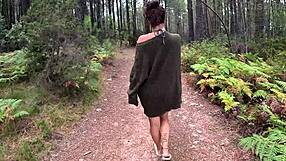 A naked walk in the woods for some hardcore sex